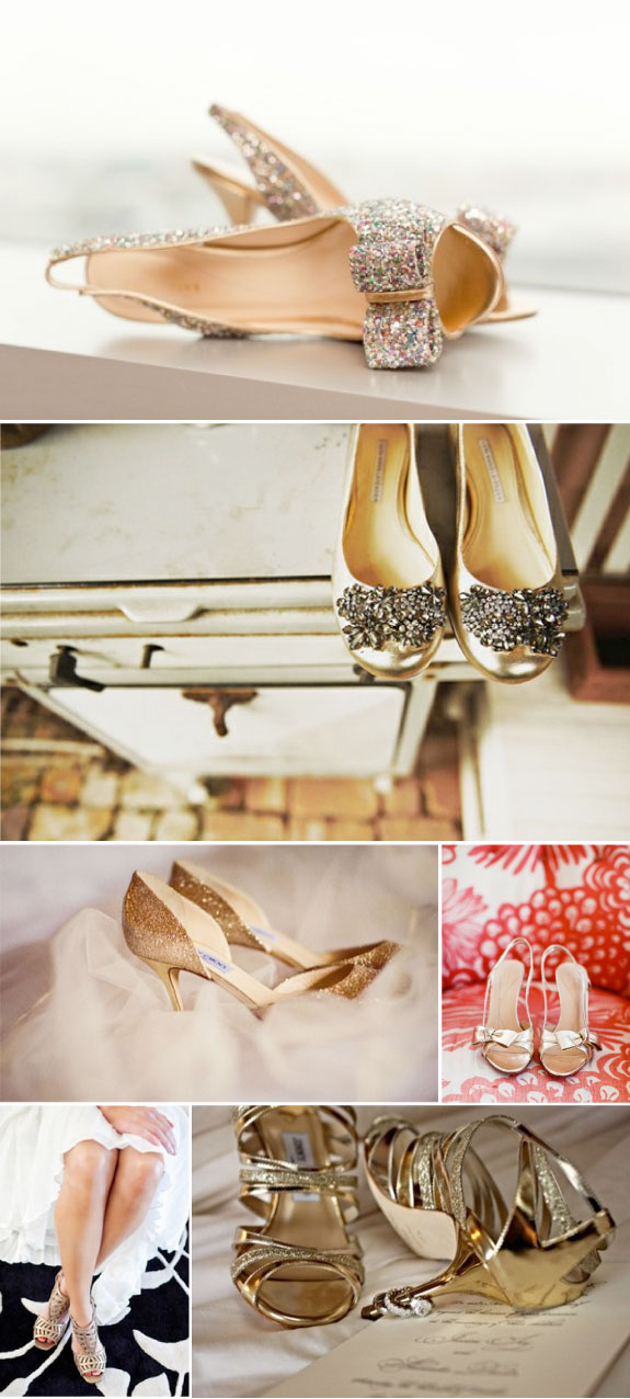 Pretty Wedding Zlote Buty 